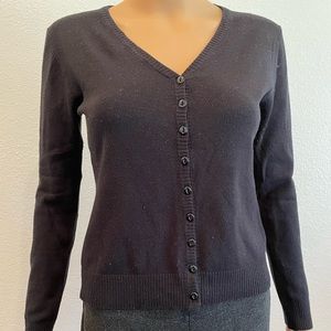SES Basic Black Button Down Cardigan